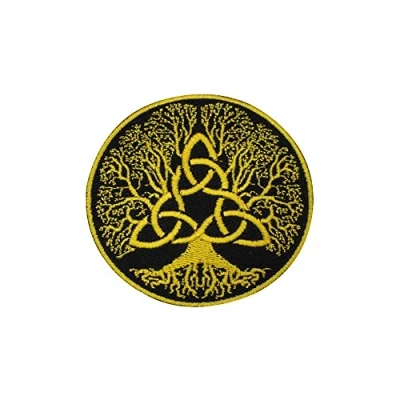 Image of Tree of Life Circle Iron/Sew On Patch Embroidered Applique for Clothes 7CM x