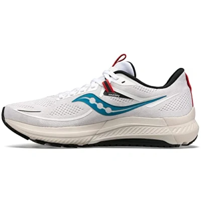 Image of Saucony Mens Omni 21 Running Shoe, White/Sand, 11