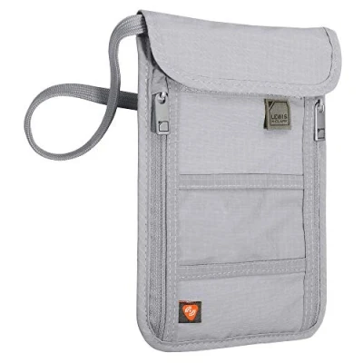Image of Lewis N. Clark RFID Neck Stash, Gray, One Size, Blocking Stash Wallet, Travel Pouch + Passport Holder for Women &amp; Men