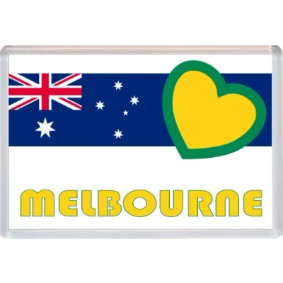 Image of Melbourne Victoria Australian Flag Love Australia Town &amp; Cities Jumbo Fridge Magnet