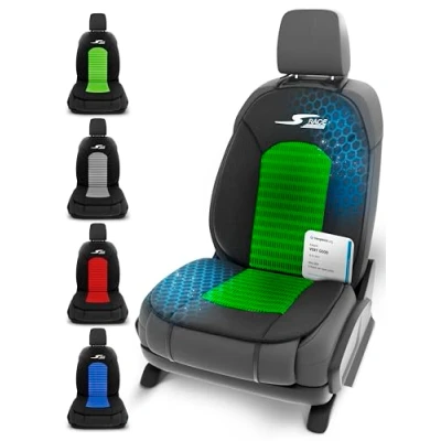 Image of Walser car Comfort seat cover S Race, Rated Very Good* universal and protective pad, protector for cars vans, green/black