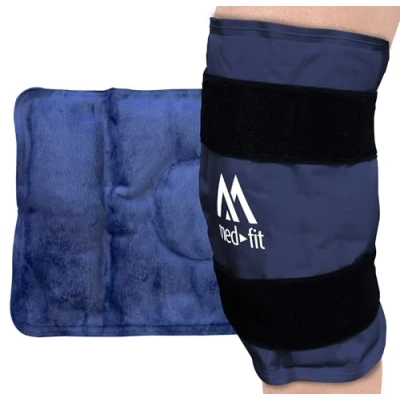 Image of med fit Ice Pack, Reusable Gel Wrap for Knee Pain Relief, Cold Compression Therapy Leg Injuries, Swelling, Replacement Surgery, Arthritis, Bruises &amp; Sprains. NHS Supplied