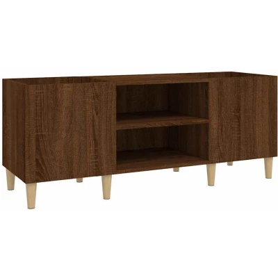 Image of vidaXL Record Cabinet Brown Oak 121x38x48 cm Engineered Wood