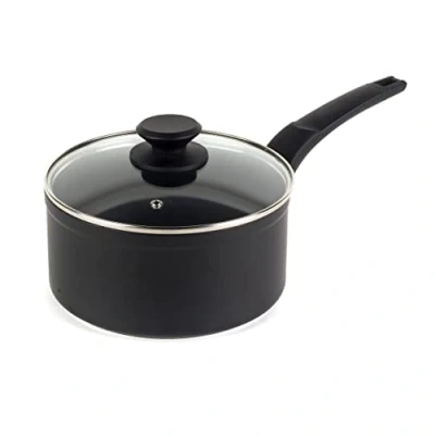 Image of Salter BW08653 Marble Gold, Non Stick, Dishwasher Safe, Includes A Soft Touch Handle, Easy Clean, Corrosion Resistant, Forged Aluminium, PFOA Free, Induction Suitable, 16 cm Saucepan