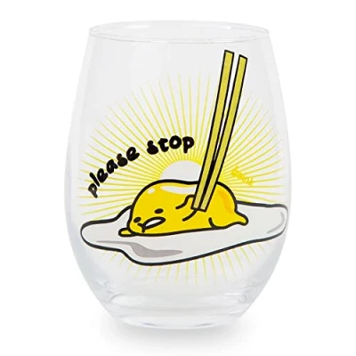 Image of Gudetama 20oz Stemless Glass Multicolor
