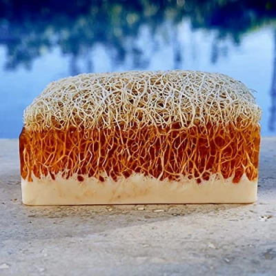 Image of Cielche Natural Handmade Donkey Milk &amp; Honey Soap Bar With Pumpkin Fiber 120g Anti Ageing Wrinkle Effective For Acne Eczema