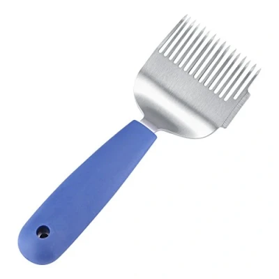 Image of Zerodis Bee Uncapping Fork, Stainless Steel Straight Needles Plastic Handle Honey Sparse Rake Shovel Beehive Supplies Beekeeping Tools