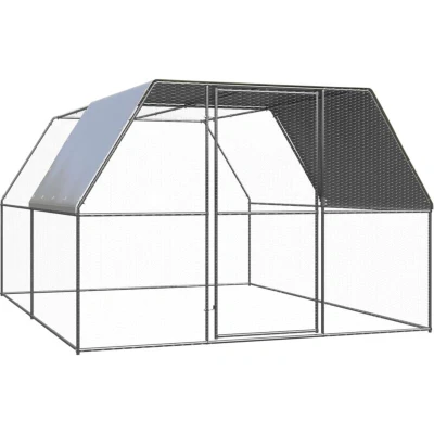 Image of vidaXL Outdoor Chicken Cage 3x4x2 m Galvanised Steel