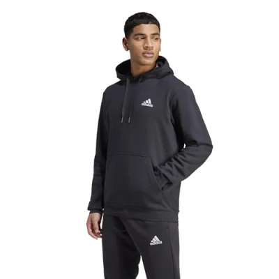 Image of adidas Performance Feelcozy Hoodie, Men&#039;s, Size: Small, Black/white