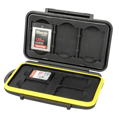 Image of JJC Sturdy and Rigid Memory Card Storage Case fits 3 x XQD CFexpress Type B 4 SD SDHC SDXC Cards