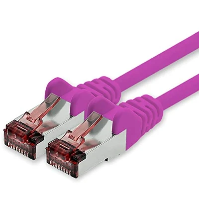 Image of freiwerk 3 meter magenta 1 x Ethernet LAN cable Cat6 networkcable SFTP PIMF patch 1000 Mbit s