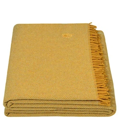 Image of Zoeppritz since 1828 Must Relax Blanket Pure Virgin Wool Plaid with Fringes 130 x 190 cm 160 Curry