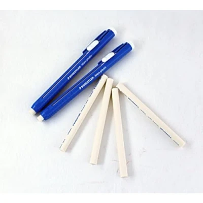Image of Staedtler Stick Eraser Set Mars Plastic 528 50 Propelling Graphite 2Pieces + Refills 4Pieces / Solid with Little Residue/Length Adjustable Body/German Brand