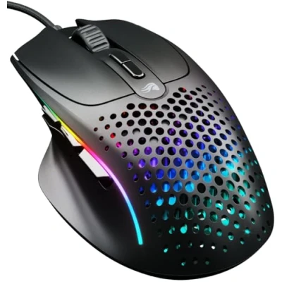 Image of Glorious Model I 2 Wired Gaming Mouse 9 Programmable Buttons (2 Swappable), 66g Superlight, 26k Optical Sensor, 80M Click Rated Switches, MMO/MOBA/FPS, Side Thumb Rest Black