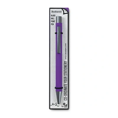 Image of IF Bookaroo Pen, soft touch, colour coated pen with black ink PURPLE