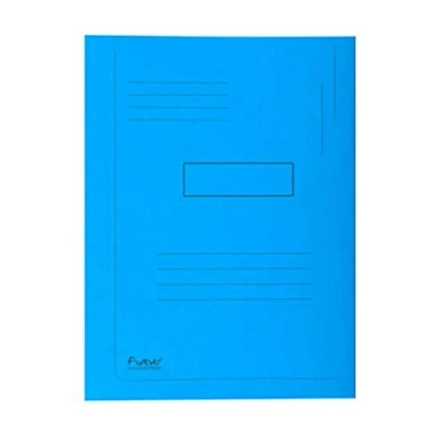 Image of Exacompta Ref 445006E Forever Collection 2 Flap Folder 24 x 32cm in Size, Suitable for A4 Documents, Made from 290gsm Recycled Board, Flaps to Secure Documents Bright Blue (Pack of 50)