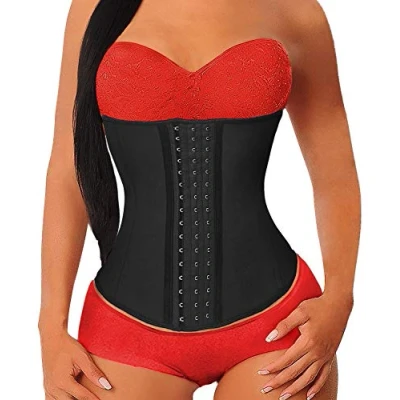 Image of YIANNA Waist Trainer Women Latex 25 Steel Boned Corset Tummy Control Body Shaper Cincher Shapewear For Sport Girdle Beige XL 1210