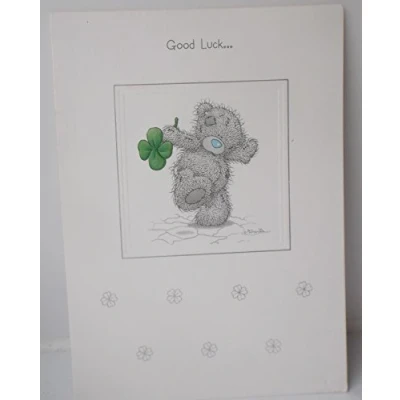 Image of Me To You Greetings Card Good Luck (Four Leaf Clover)