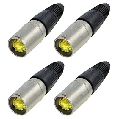 Image of (4 Pack) Genuine Neutrik NE8MX 1 Ethercon Cable Connector Nickel Housing NEW Model!
