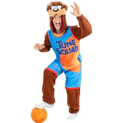 Image of Funidelia Taz Space Jam Costume Looney Tunes for men &amp; women Costumes adults, accessory fancy dress props Halloween, carnival parties Size M L Brown