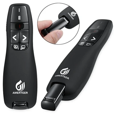Image of AMERTEER Wireless Presenter, 2.4GHz PowerPoint Presentation Remote Control Office PPT Controller Clicker Flip Pen