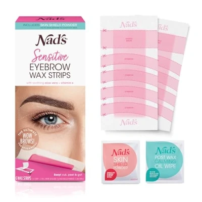 Image of Nad&#039;s Eyebrow Wax Strips Facial Hair Removal for Women Brow Kit, Shapers