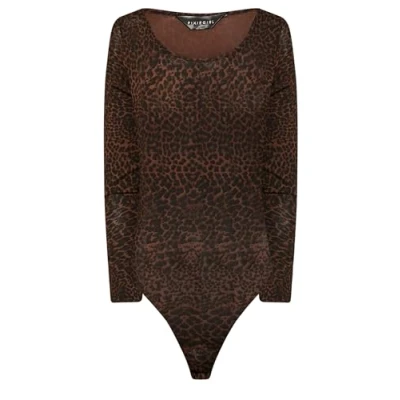 Image of PixieGirl Brown Leopard Print Bodysuit Petite