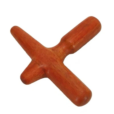 Image of Thai Traditional Reflexology Hand &amp; Foot Massage Tool X Shape Massager Press Point Red Wood