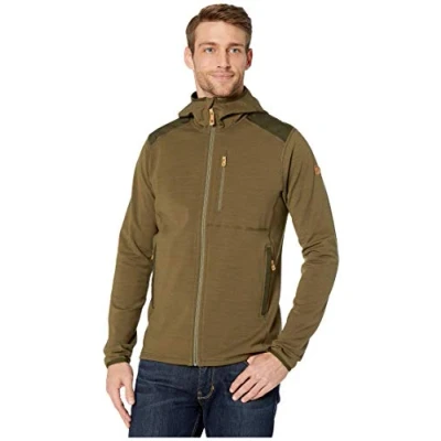 Image of Fjallraven Keb Fleece Hoodie M Sweatshirt Laurel Green Deep Forest, XS