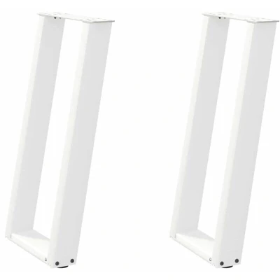 Image of vidaXL Console Table Legs U Shaped 2 pcs White 28x(72 73) cm Steel