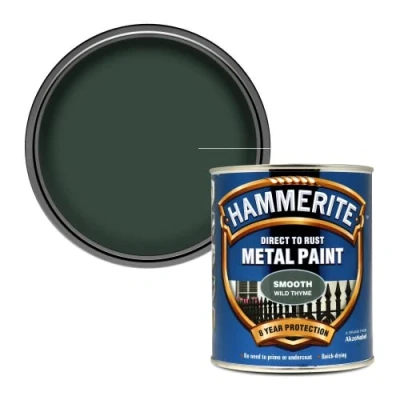 Image of Hammerite Smooth Metal Paint, Wild Thyme, 750 ml (Pack of 1)