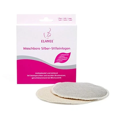 Image of Elanee 218 00 Silver Nursing Pads Washable Set of 2