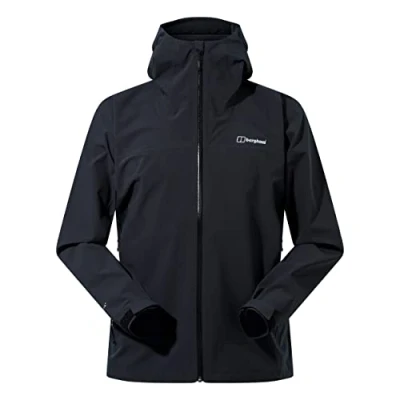 Image of Berghaus Men&#039;s Kember Vented Waterproof Shell Jacket, Durable, Breathable Rain Coat, Black, XS