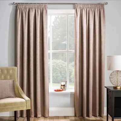 Image of Enhanced Living Matrix Latte Thermal Blockout Tape Top Curtains 66 x 54 inch (168 137cm) Energy Saving for Room/Bedroom