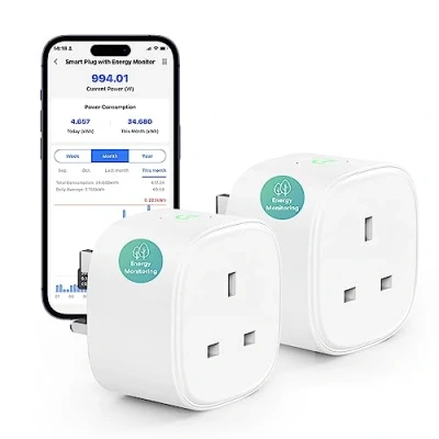 Image of Meross Smart Plug with Energy Monitor,Wifi Remote Control,Alexa Wi Fi Socket Work Echo Dot,Google Home,No Hub Required 13A (2 Pack)