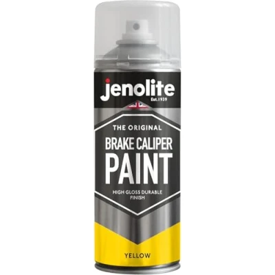 Image of JENOLITE Brake Caliper Spray Paint YELLOW GLOSS and Restoration Durable Finish, Heat Petrol Resistant 400ml RAL 1018