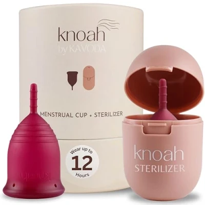 Image of knoah Reusable Menstrual Cup with Sterilising Tampon, Pad, and Disc Alternative