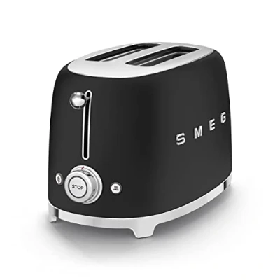 Image of Smeg TSF01BLMUK toaster 6 2 slice(s) 950 W Black, Stainless steel