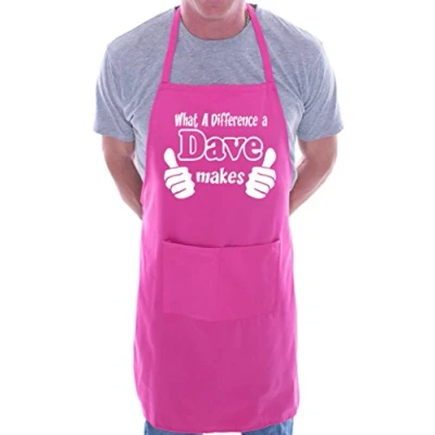 Image of Dave BBQ Cooking Funny Novelty Apron Pink
