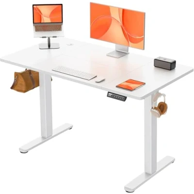 Image of ErGear Electric Standing Desk, Height Adjustable Desk 120 x 60cm, Computer with 4 Memory Smart Pannel, Home Office Splice Board