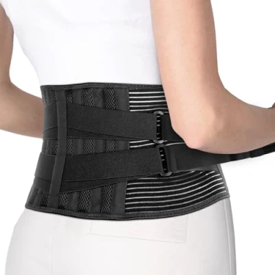 Image of ORTONYX Lower Back Brace Lumbar Support Belt for Men and Women, pain Relief, Herniated Disc, Scoliosis, Sciatica/Black L