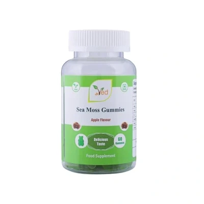 Image of Ved Sea Moss Gummies; SM Chews Apple Flavour, Raw Unfiltered Gummies with Mother Culture, Vegetarian Vegan Health Supplement for Men and Women 60 30 Days’ Supply