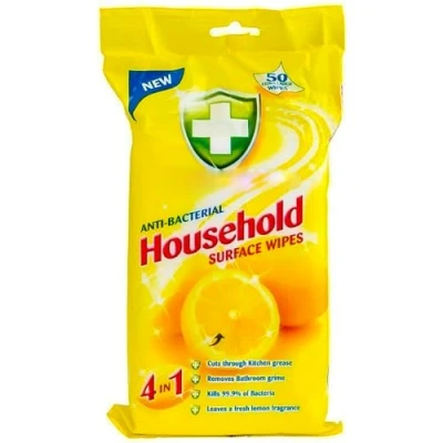 Image of Zale Yardley Antibacterial Cleaning Wipes, Surface Household Wipes Remove Soap Scum and Dirt, (Pack of 50)