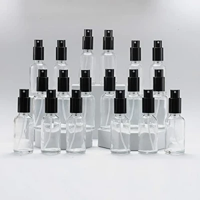 Image of YIZHAO 30ml Clear Glass Spray Bottle for Essential Oils, Small Empty Fine Mist Bottle, Cleaning, Aromatherapy, Cosmetic Sprays, Hair 18 Pcs