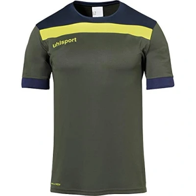 Image of Uhlsport Offense 23 Jersey Men&#039;s Dark Olive/Navy/Fluo GE, M
