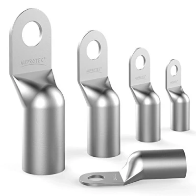 Image of AUPROTEC 10x Cable Lugs 70 mm² AWG (2/0) hole M8 uninsulated SC copper Tube Ring Terminals Crimp tinned Electrical Connectors