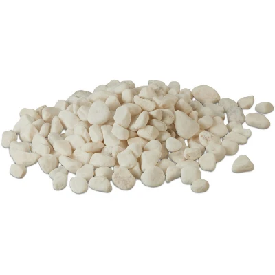 Image of Relaxdays Marble Pebbles, 5 kg, Stones, 15 25 mm, Garden Decor, Flower Beds &amp; Pots, Ornamental Gravel, White, 2.5 x cm