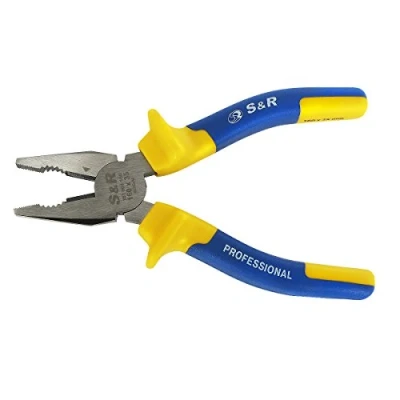Image of S&amp;R Combination Pliers 160 mm x 35mm, Cr V, 2 Component Handle, Rubberised