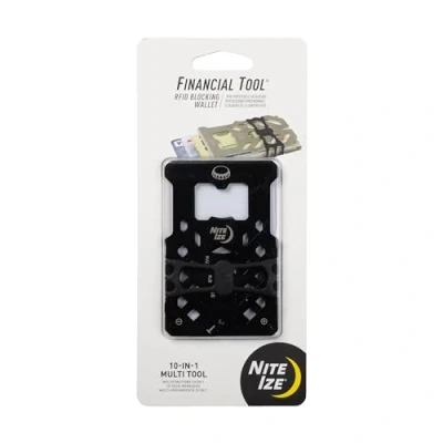 Image of Nite ize FMTR 01 R7 Financial Kit RFID Blocking Wallet Multi Tool Stainless Steel, Black