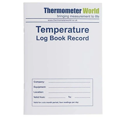 Image of Fridge Temperature Log Book 6 Months Record Monitor Freezer Cooking Baking Food Safety and Hygiene